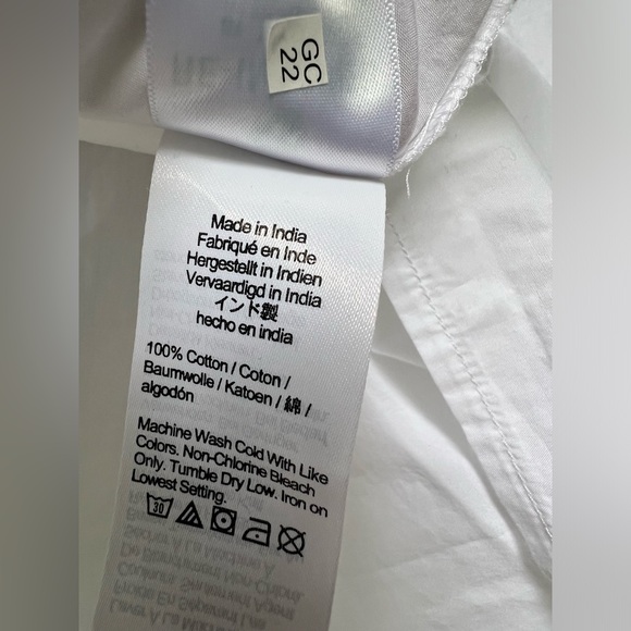 JCrew Ruffle-trim cotton poplin button-up shirt size 18 White - Picture 9 of 14